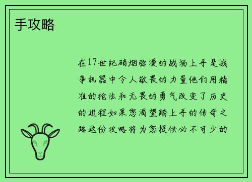 手攻略